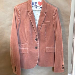 J Crew school boy velvet blazer size 8T in dusty rose